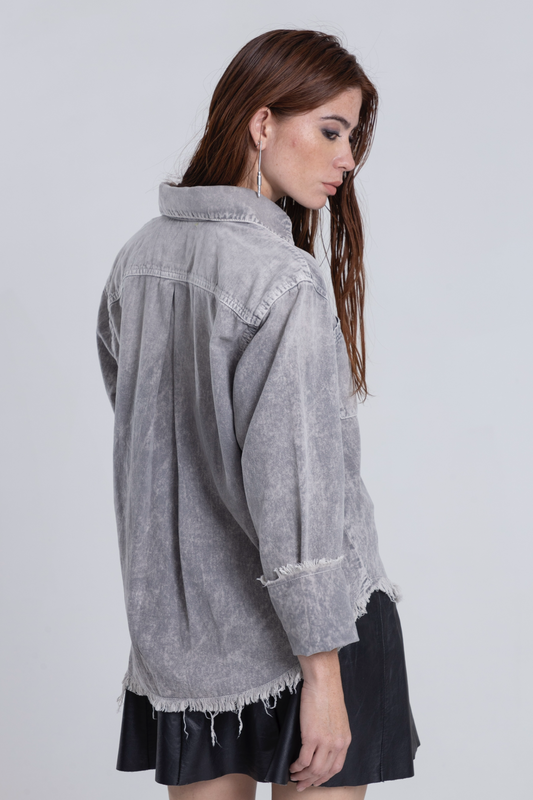 CAMISA ASIMÉTRICA CENIZO